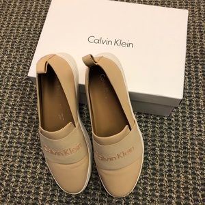 Calvin Klein leather slip ons brand new in box
